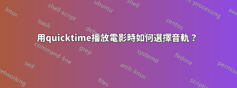 用quicktime播放電影時如何選擇音軌？