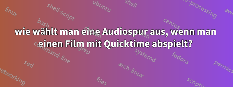 wie wählt man eine Audiospur aus, wenn man einen Film mit Quicktime abspielt?