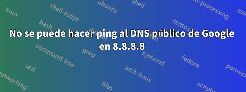 No se puede hacer ping al DNS público de Google en 8.8.8.8