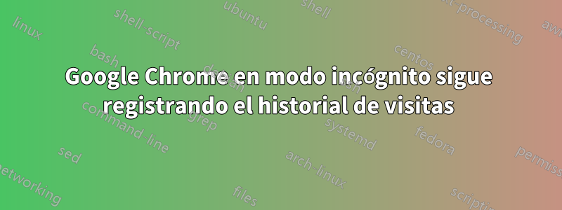 Google Chrome en modo incógnito sigue registrando el historial de visitas