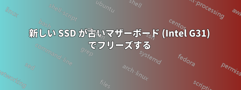 新しい SSD が古いマザーボード (Intel G31) でフリーズする