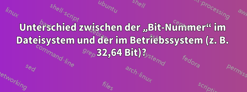 Unterschied zwischen der „Bit-Nummer“ im Dateisystem und der im Betriebssystem (z. B. 32,64 Bit)? 