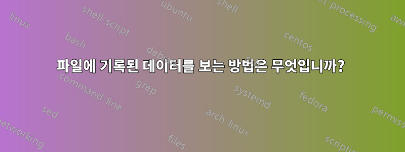 파일에 기록된 데이터를 보는 방법은 무엇입니까?