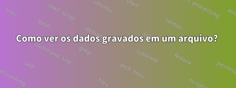 Como ver os dados gravados em um arquivo?