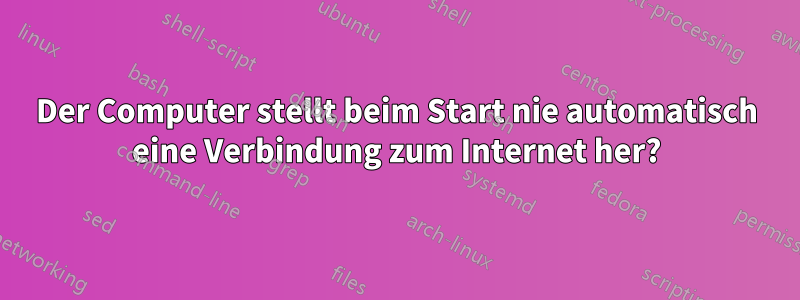 Der Computer stellt beim Start nie automatisch eine Verbindung zum Internet her?