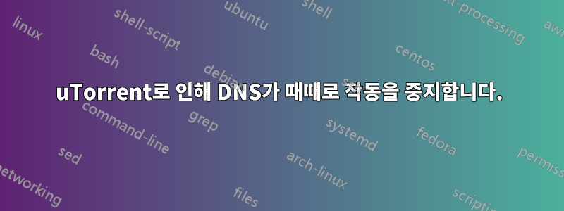 uTorrent로 인해 DNS가 때때로 작동을 중지합니다.