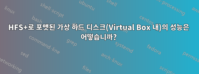 HFS+로 포맷된 가상 하드 디스크(Virtual Box 내)의 성능은 어떻습니까?