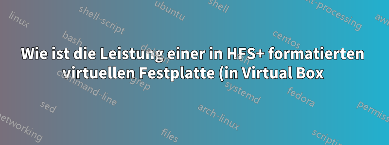 Wie ist die Leistung einer in HFS+ formatierten virtuellen Festplatte (in Virtual Box)?