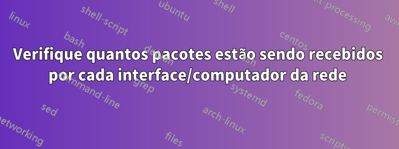 Verifique quantos pacotes estão sendo recebidos por cada interface/computador da rede