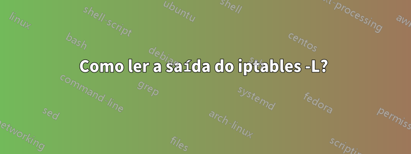 Como ler a saída do iptables -L?