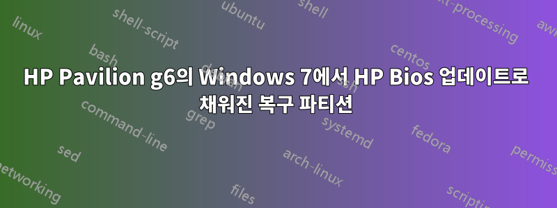 HP Pavilion g6의 Windows 7에서 HP Bios 업데이트로 채워진 복구 파티션