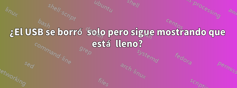 ¿El USB se borró solo pero sigue mostrando que está lleno?