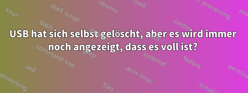 USB hat sich selbst gelöscht, aber es wird immer noch angezeigt, dass es voll ist?