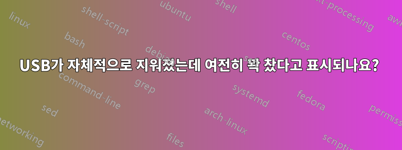 USB가 자체적으로 지워졌는데 여전히 꽉 찼다고 표시되나요?