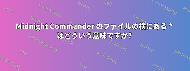 Midnight Commander のファイルの横にある * はどういう意味ですか?