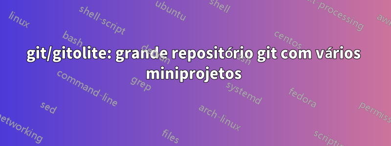 git/gitolite: grande repositório git com vários miniprojetos