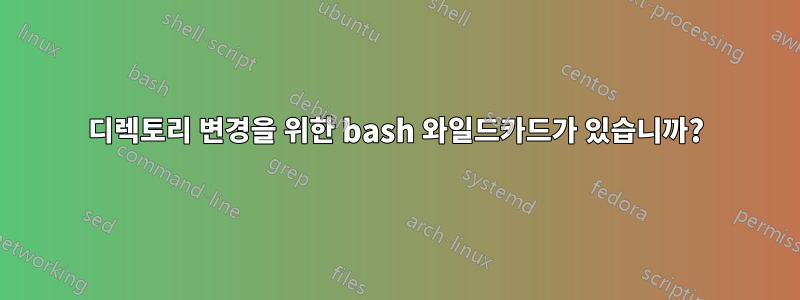 디렉토리 변경을 위한 bash 와일드카드가 있습니까?