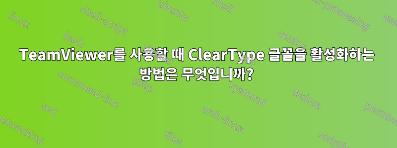 TeamViewer를 사용할 때 ClearType 글꼴을 활성화하는 방법은 무엇입니까?