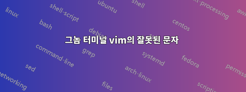 그놈 터미널 vim의 잘못된 문자