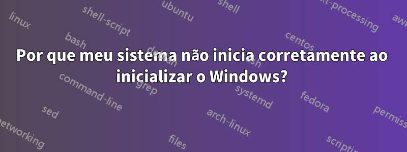 Por que meu sistema não inicia corretamente ao inicializar o Windows?