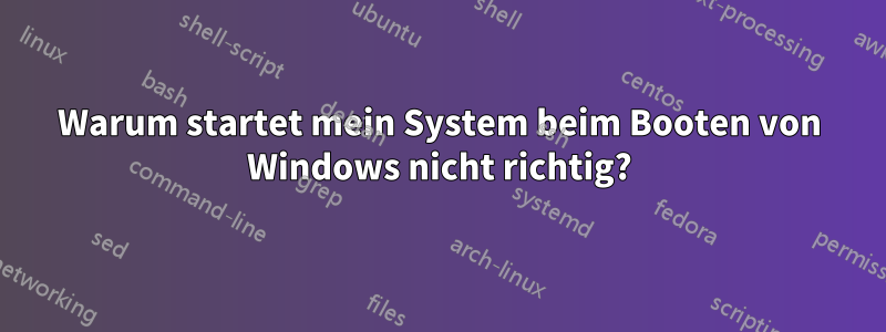 Warum startet mein System beim Booten von Windows nicht richtig?