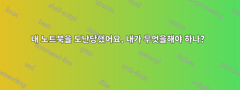 내 노트북을 도난당했어요. 내가 무엇을해야 하나? 