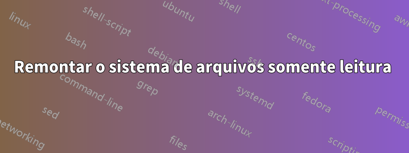 Remontar o sistema de arquivos somente leitura