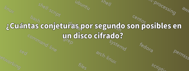 ¿Cuántas conjeturas por segundo son posibles en un disco cifrado? 