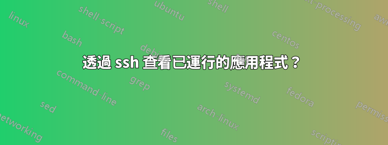 透過 ssh 查看已運行的應用程式？