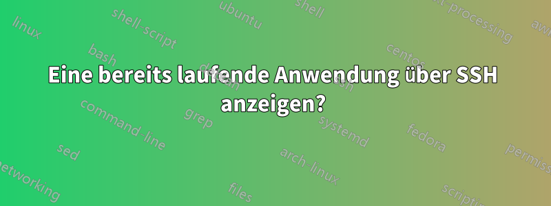 Eine bereits laufende Anwendung über SSH anzeigen?