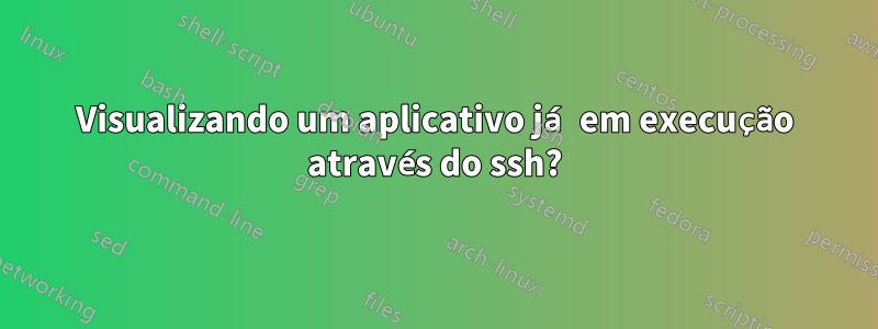 Visualizando um aplicativo já em execução através do ssh?