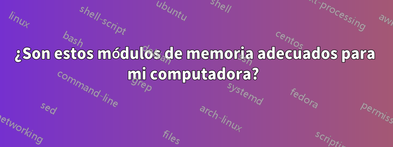 ¿Son estos módulos de memoria adecuados para mi computadora? 