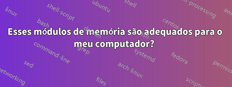 Esses módulos de memória são adequados para o meu computador? 