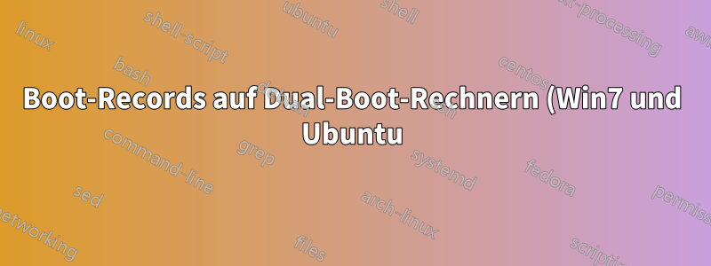 Boot-Records auf Dual-Boot-Rechnern (Win7 und Ubuntu) mit SSD und HDD durcheinander