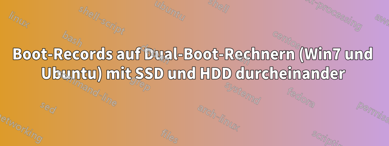 Boot-Records auf Dual-Boot-Rechnern (Win7 und Ubuntu) mit SSD und HDD durcheinander