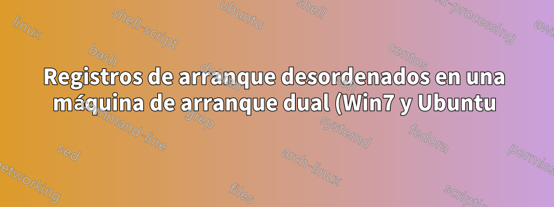 Registros de arranque desordenados en una máquina de arranque dual (Win7 y Ubuntu) con SSD y HDD