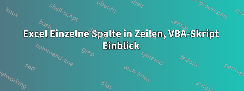 Excel Einzelne Spalte in Zeilen, VBA-Skript Einblick