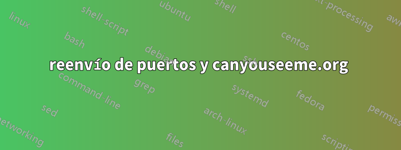 reenvío de puertos y canyouseeme.org