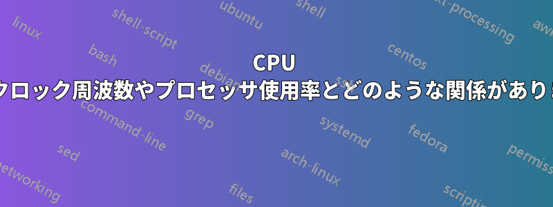 CPU 温度はクロック周波数やプロセッサ使用率とどのような関係がありますか? 