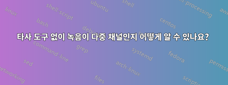 타사 도구 없이 녹음이 다중 채널인지 어떻게 알 수 있나요?