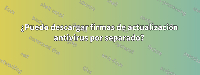 ¿Puedo descargar firmas de actualización antivirus por separado?