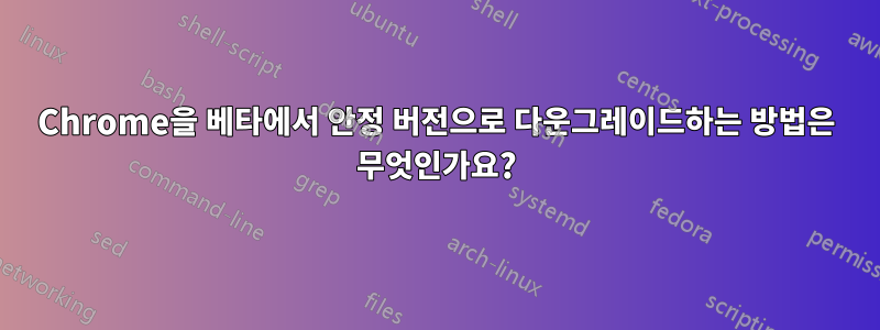 Chrome을 베타에서 안정 버전으로 다운그레이드하는 방법은 무엇인가요?