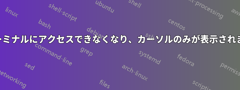 ターミナルにアクセスできなくなり、カーソルのみが表示されます