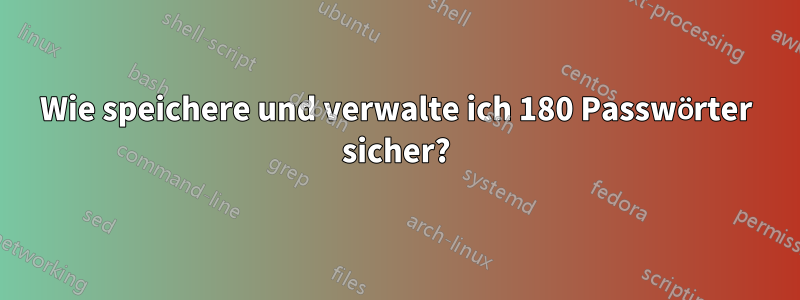 Wie speichere und verwalte ich 180 Passwörter sicher?