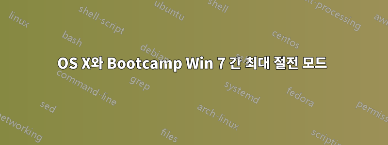 OS X와 ​​Bootcamp Win 7 간 최대 절전 모드