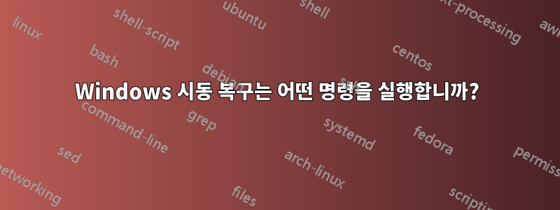 Windows 시동 복구는 어떤 명령을 실행합니까?