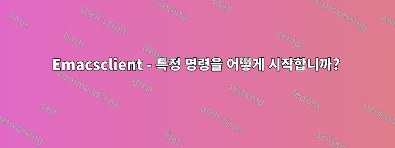 Emacsclient - 특정 명령을 어떻게 시작합니까?