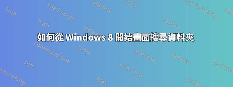 如何從 Windows 8 開始畫面搜尋資料夾