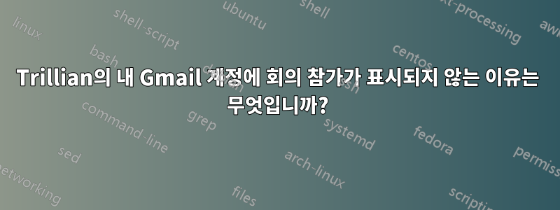 Trillian의 내 Gmail 계정에 회의 참가가 표시되지 않는 이유는 무엇입니까?