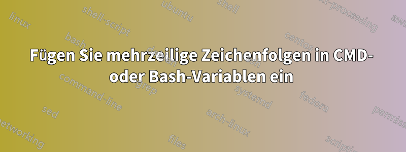 Fügen Sie mehrzeilige Zeichenfolgen in CMD- oder Bash-Variablen ein